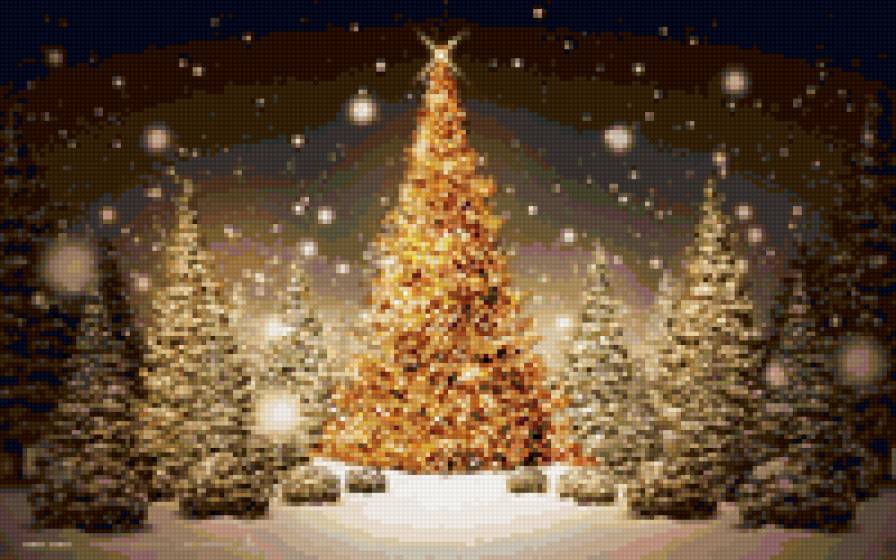 новый год - лес, пейзаж - предпросмотр