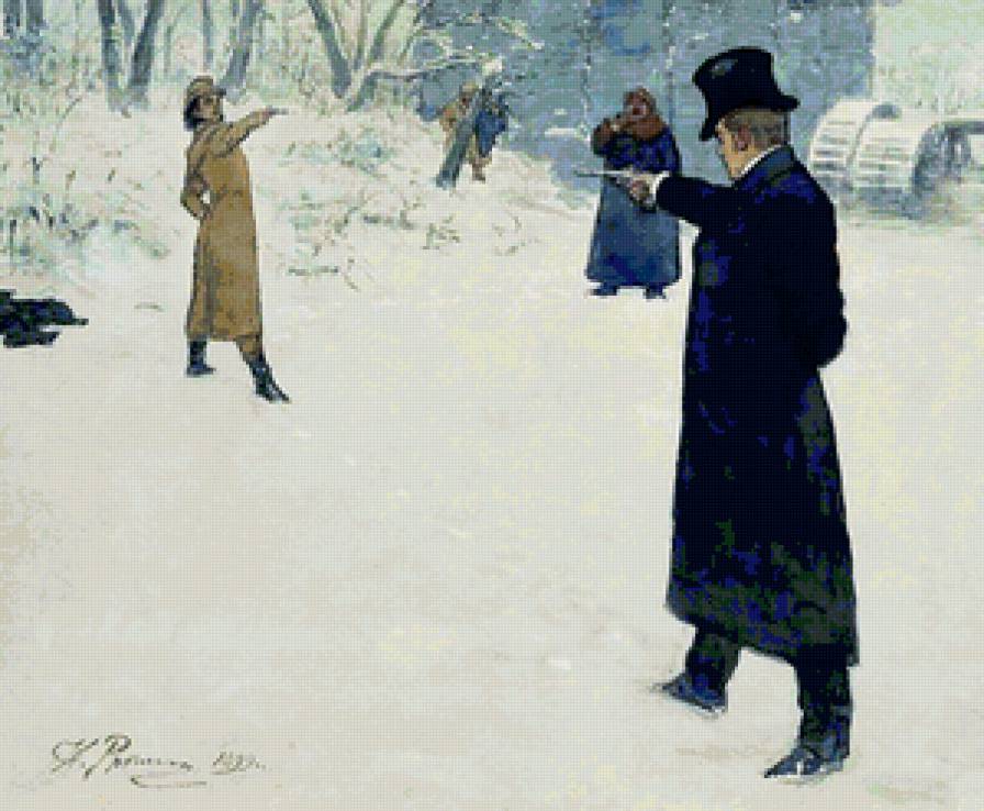 СЕРИЯ "ДВОРЯНСКАЯ РОССИЯ". ДУЭЛЬ - снег, зима, пистолеты, дуэль - предпросмотр