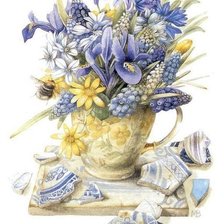 Оригинал схемы вышивки «цветы в вазе» (№78207)