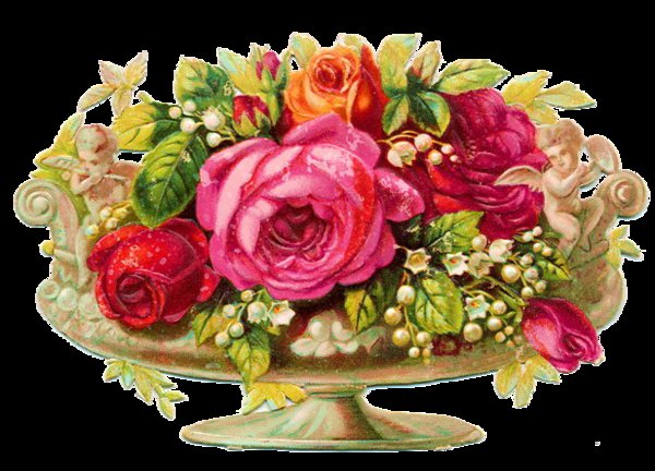 856 - цветы, винтаж, букет - оригинал