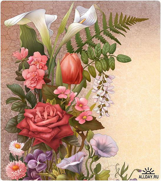 456 - картина, букет, цветы - оригинал