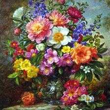 Оригинал схемы вышивки «цветы в вазе» (№78527)