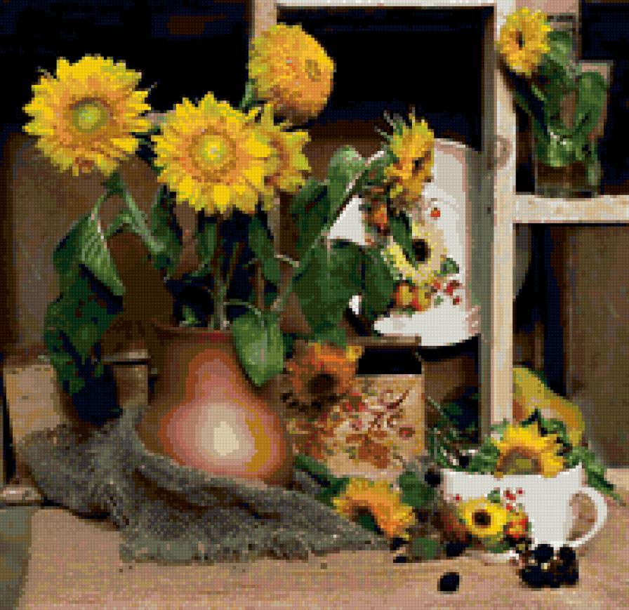 Натюрморт - натюрморт, букет, цветы в вазе - предпросмотр