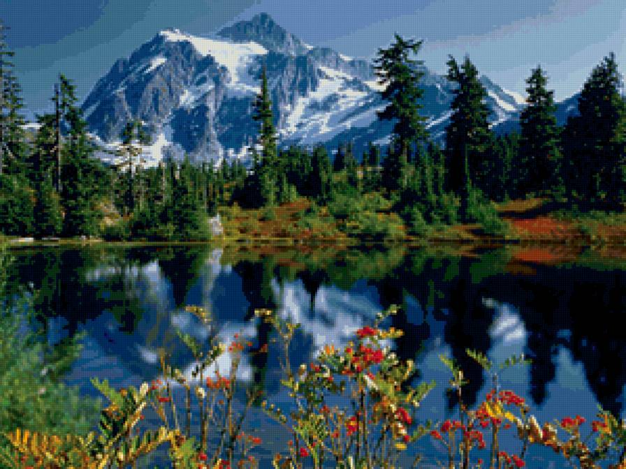 Озеро и горы - природа, пейзаж, горы, озеро - предпросмотр