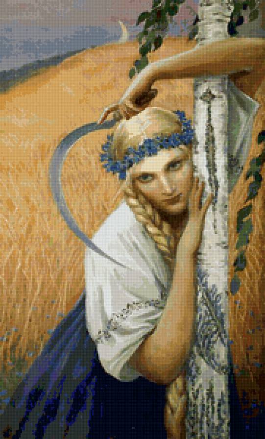 Жница - живопись, картина, константин васильев - предпросмотр