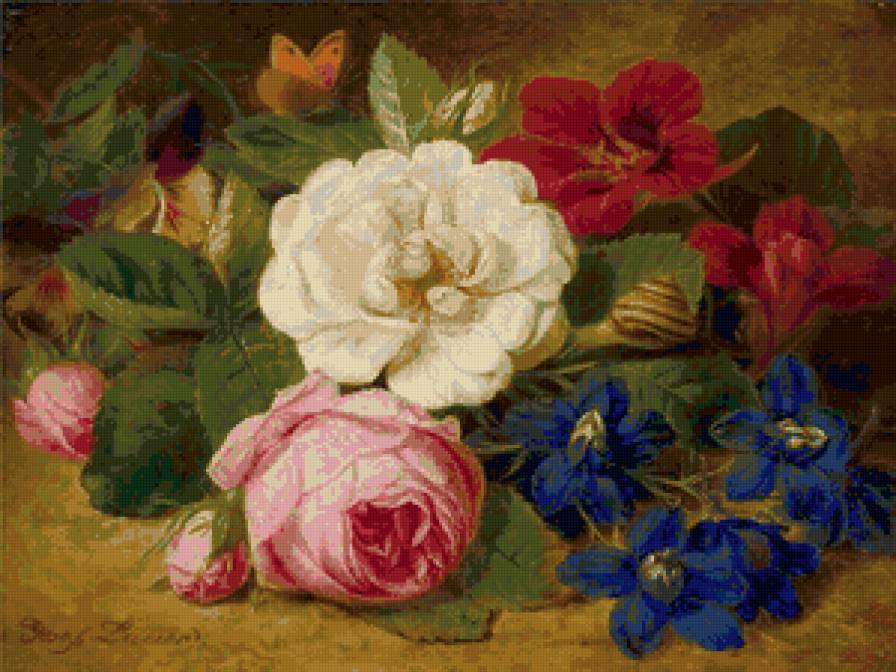 букет цветов - букет, цветы, картина - предпросмотр