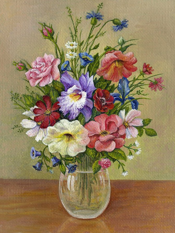 789 - цветы, ваза, букет - оригинал