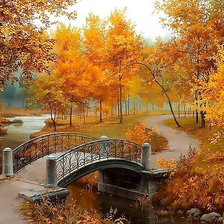 Схема вышивки «осень в парке»