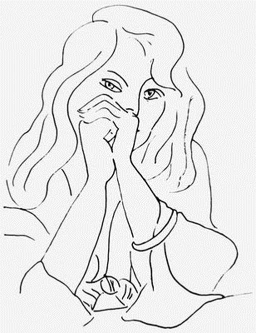 портрет девушки - красивый набросок - оригинал