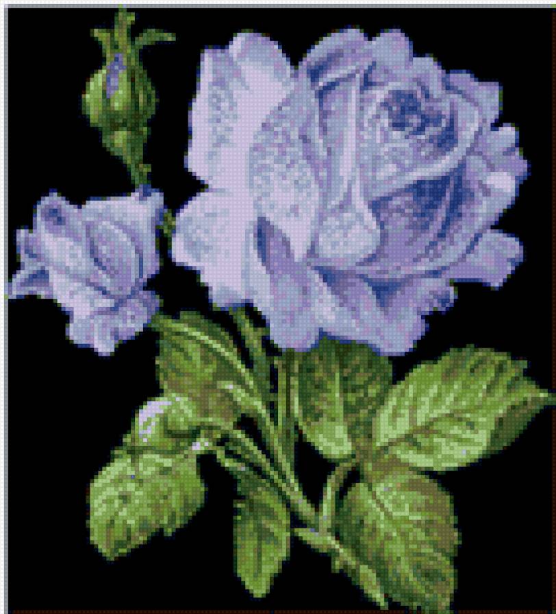 Подушка "Голубая роза" - роза, цветы, подушка - предпросмотр