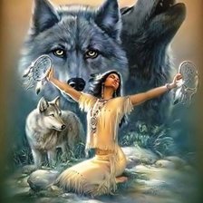 Схема вышивки «волки»