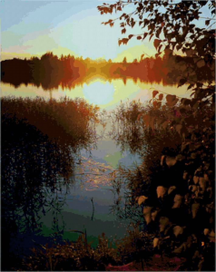 №79606 - река, природа, пейзаж, закат, вечер - предпросмотр