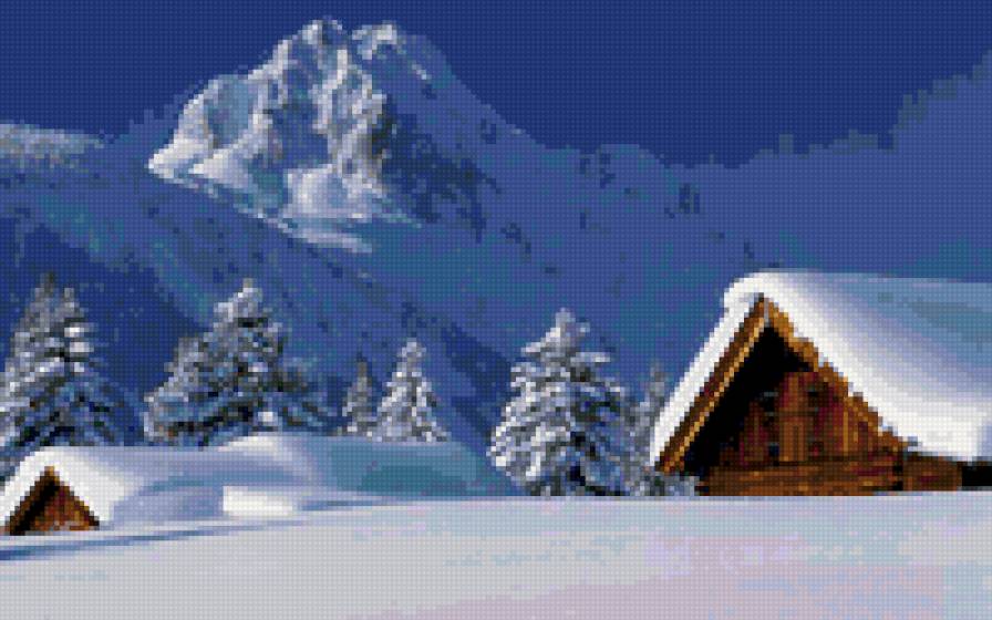 зима в горах - горы, зима, пейзаж - предпросмотр