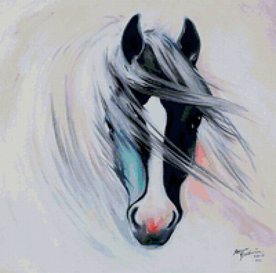 №80166 - искусство, животные, лошадь, картина, природа, живопись - предпросмотр