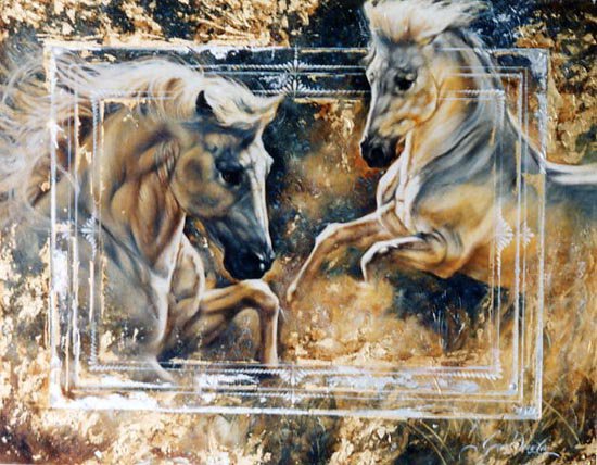 Животный мир в картинах Дженис Дар Куа - животные, лошади - оригинал