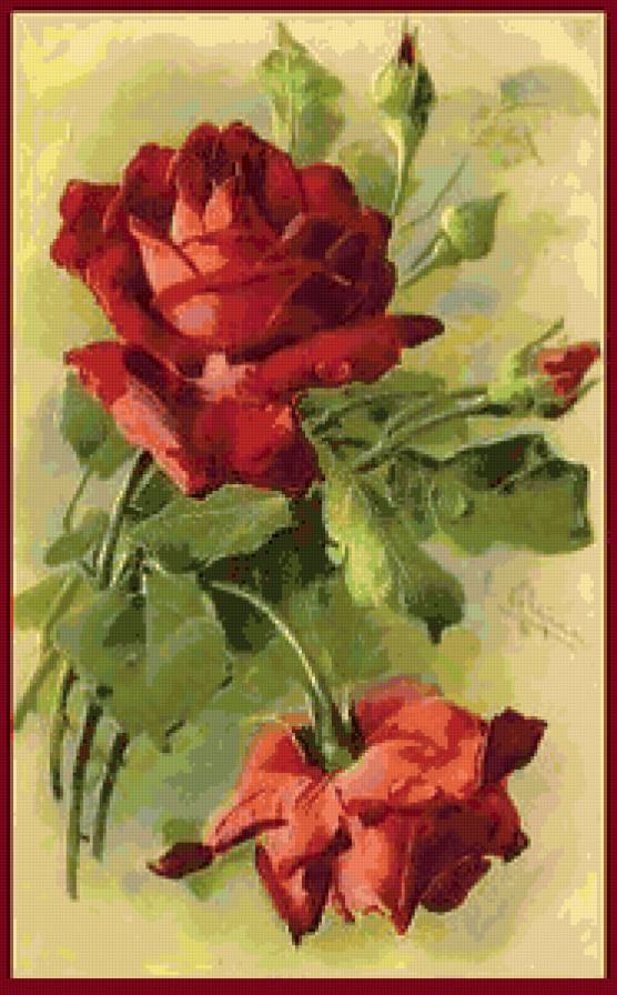 красные розы - цветы, панель - предпросмотр