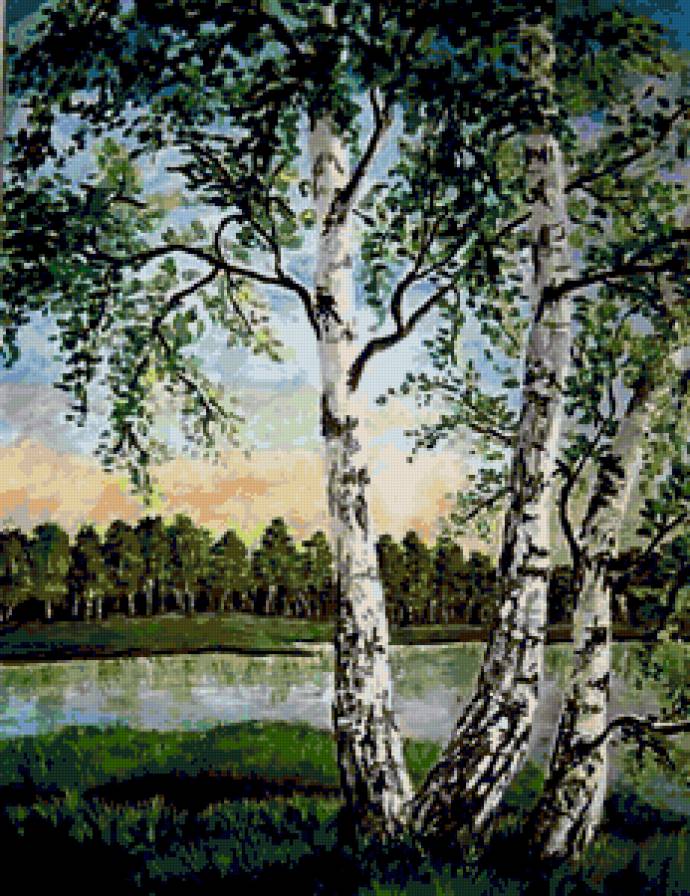 Берёзки - птицы, весна, солнце, цветы, природа, пейзаж, лес, березки - предпросмотр