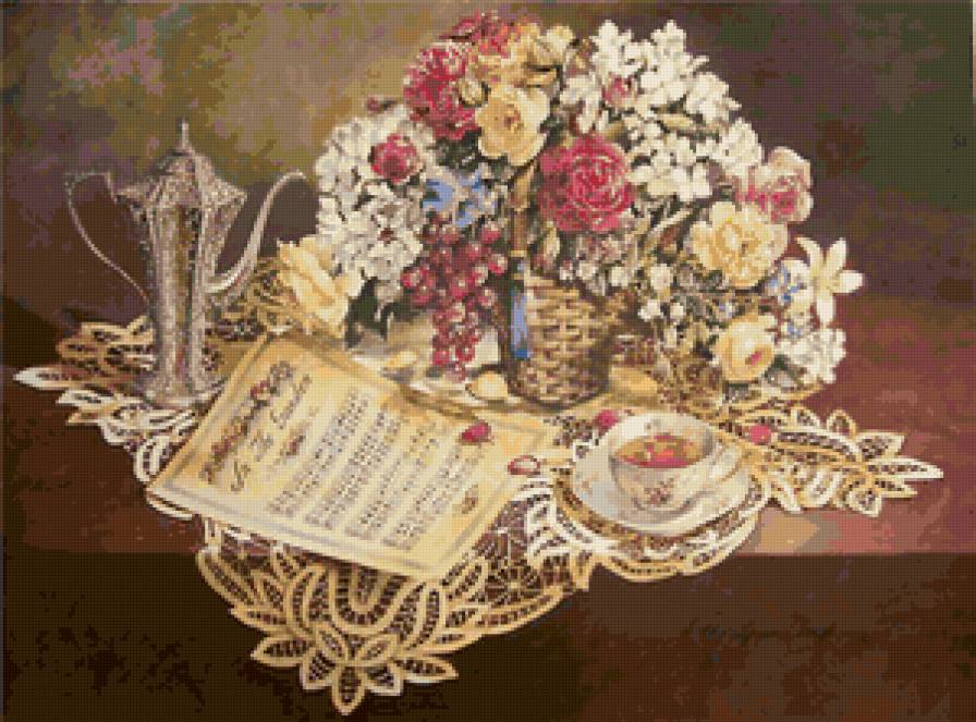 натюрморт - природа, натюрморт, букет, цветы - предпросмотр