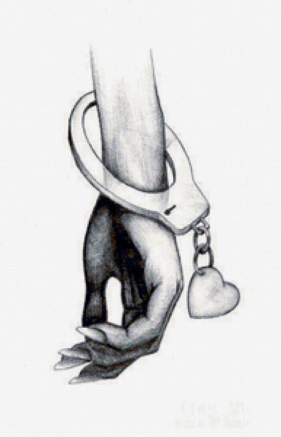 черно-белое - рука, чувства, сердце, любовь - предпросмотр