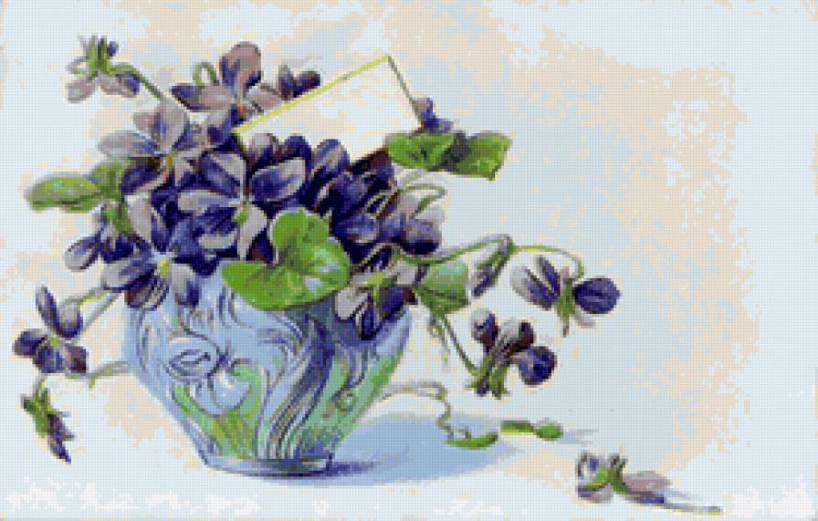 Фиалки - цветы, фиалка, фиалки, весна, букет, violets, букетик - предпросмотр