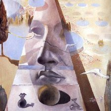 Схема вышивки «Явление лица Афродиты Книдской на фоне пейзажа.»