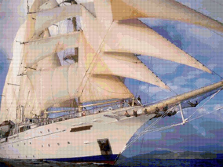 Парусник - пейзаж, море, корабль - предпросмотр