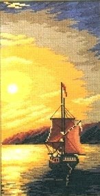 Баржа - море, пейзаж, корабль - оригинал