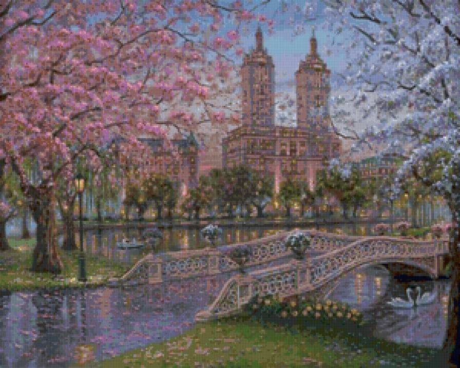 Spring in the Park - городской пейзаж - предпросмотр