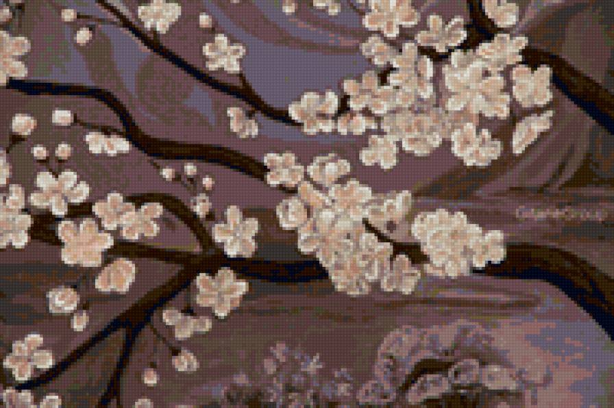 Нарисованная сакура - предпросмотр