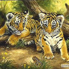 Схема вышивки «тигрята»