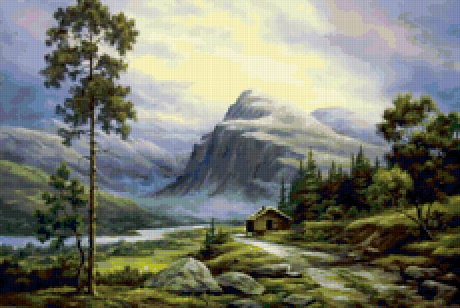 Горный пейзаж - живопись, найденов александр - предпросмотр