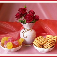 Схема вышивки «Красный натюрморт»