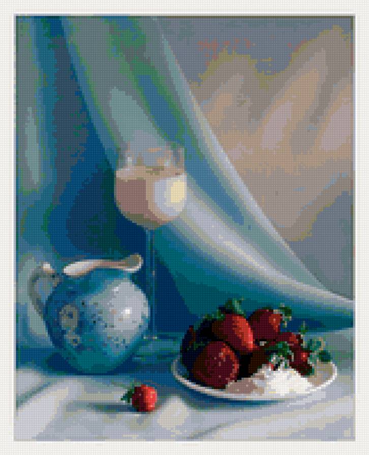 Голубой натюрморт - натюрморт - предпросмотр