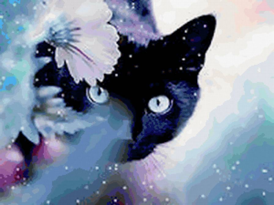 кошка - нежность, цветок, кошка - предпросмотр