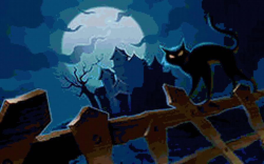 кот - кошка, ночь, мультик, кот - предпросмотр