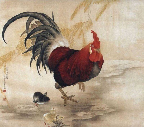 Петушок - картина, птицы - оригинал