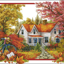 Оригинал схемы вышивки «Загородный дом» (№82532)