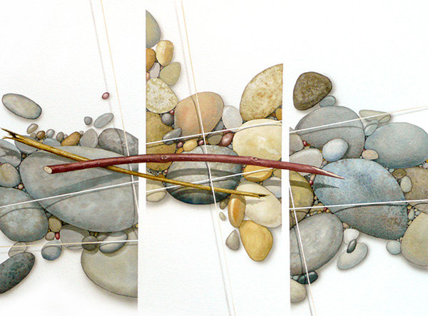 Камни. - триптих - оригинал