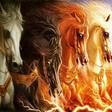 Схема вышивки «Четверка лошадей»
