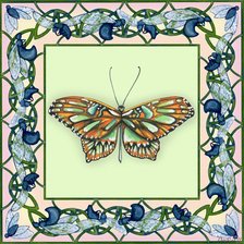 Схема вышивки «бабочка в рамке 2»