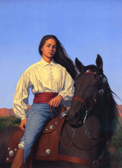 Две брюнетки - живопись, tristan elwell - оригинал