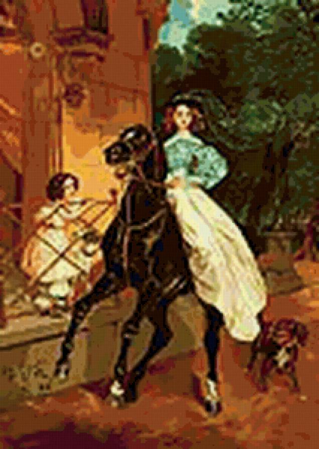 Всадница - портрет, живопись, искуство - предпросмотр