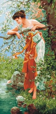 Очарование весны - картина, девушка - оригинал