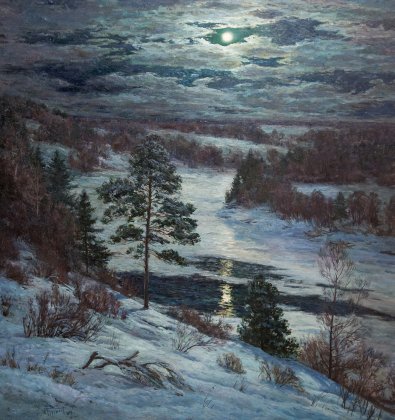 Серия "Пейзаж. Зима" - пейзаж, река, зима - оригинал