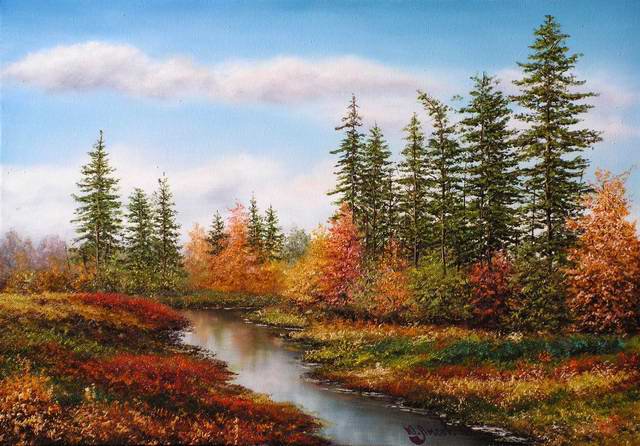 Серия "Пейзаж. Осень" - осень, пейзаж, река - оригинал