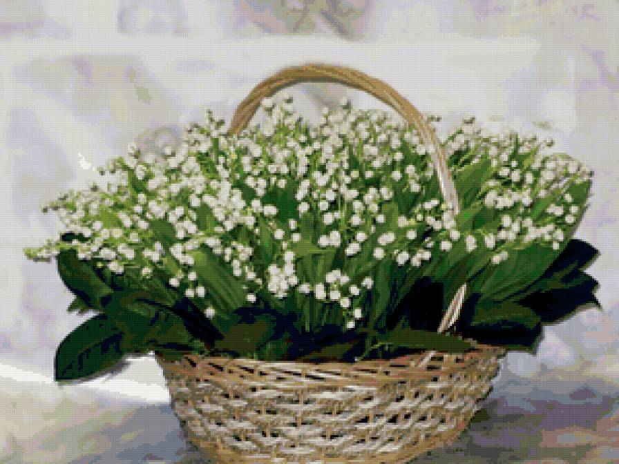 корзинка ландышей - ландыши, цветы - предпросмотр