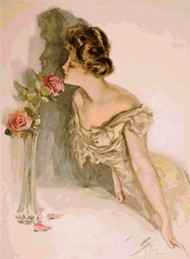 Серия "Портрет" - розы, девушка, цветы - предпросмотр