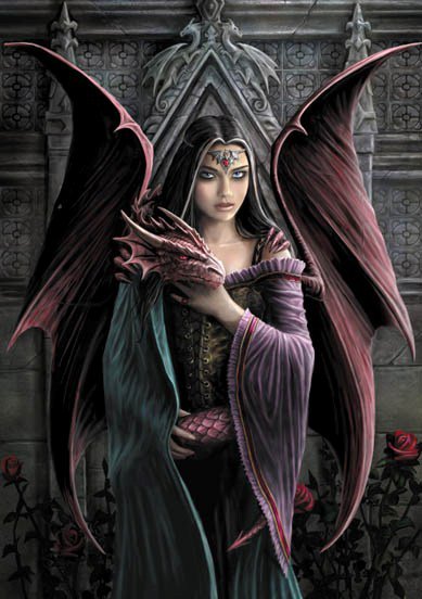 Девушка и Дракон - девушка, фэнтези, миф, животные, магия, драконы, анна стоукс - оригинал