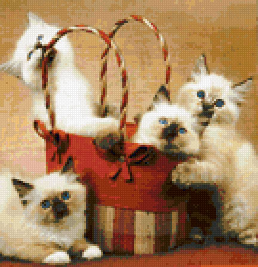 Котята в корзинке - котята, кошки - предпросмотр