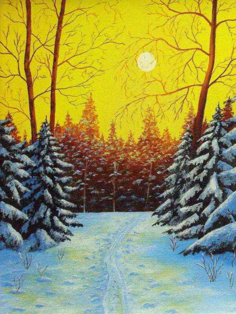 пейзаж - пейзаж, зима, природа, снег - оригинал